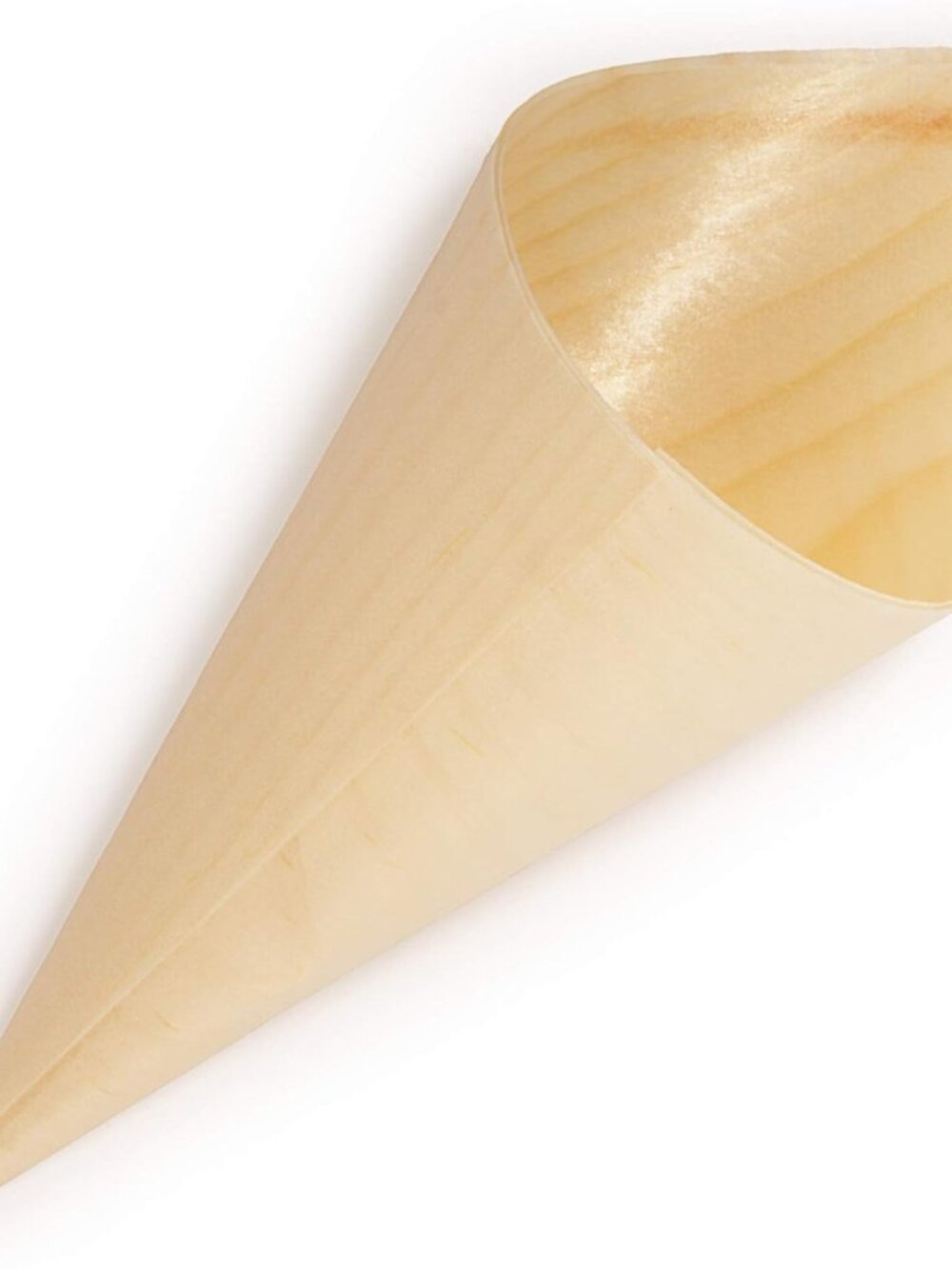 Disposable Food and Appetizer Wood Cones - 5" x 2" - 100 Pieces